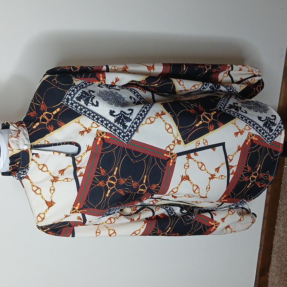 Womens printed mock neck blouse size large - Picture 2 of 11